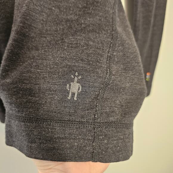 Smartwool Merino Wool Base Layer Charcoal Gray Long Sleeve Shirt Size Small - Picture 3 of 13